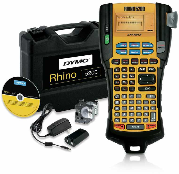 Etikečių spausdintuvas Dymo DYMO Rhino 5200 im stabilen Hartschalenkof. ABC UK/HK