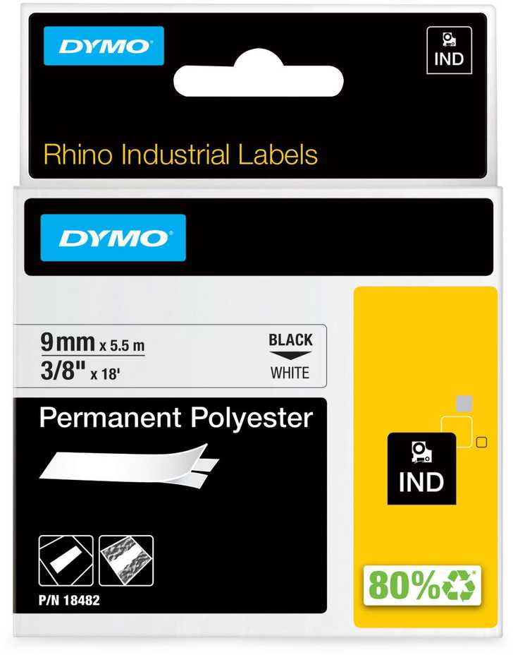 Delock Dymo RHINO permanentinis poliesterio lipdukas 9 mm x 5,5 m