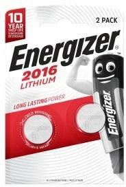Mygtukinės Baterijos - Energizer CR2016 2 Vnt. Sidabrinės
