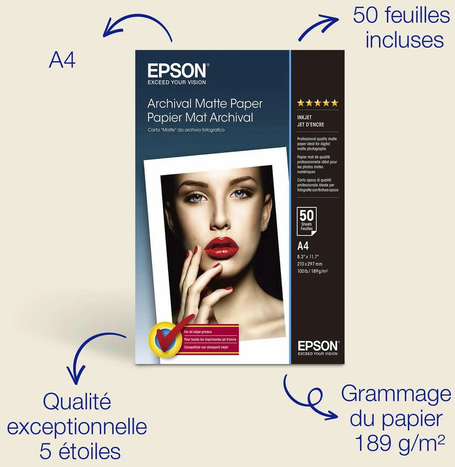 Epson Archival, DIN A4, 192 g/m² fotopopierius