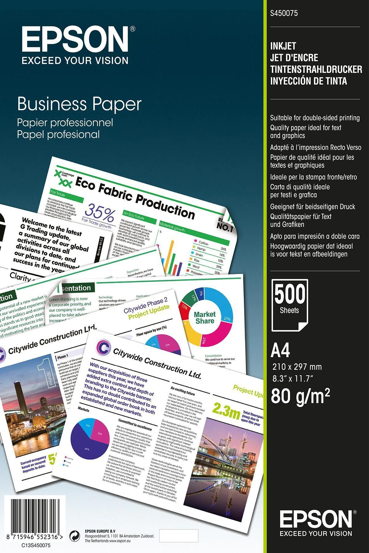 EPSON Business Paper 80gsm 500 lapų