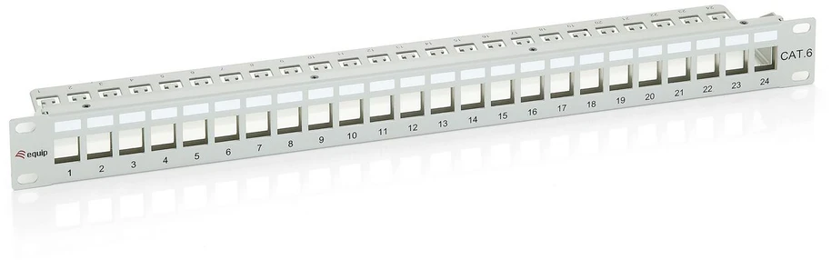 Equip Equip Patchpanel 24x Cat6 19'' FTP 1HE Keystone Montage gr
