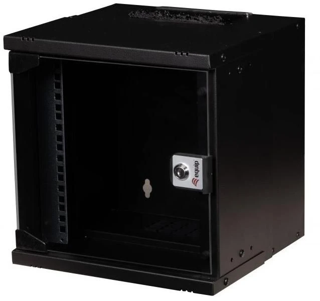 Equip Equip Prie sienos montuojamas korpusas 10" 06U 300x300 mm stiklinės durys juodos