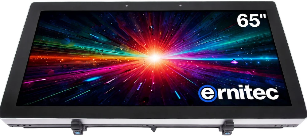 Monitorius Ernitec 65 colių 4K UHD ekranas, veikiantis visą parą, atsparus vandalizmui ir vandeniui, didelis ryškumas