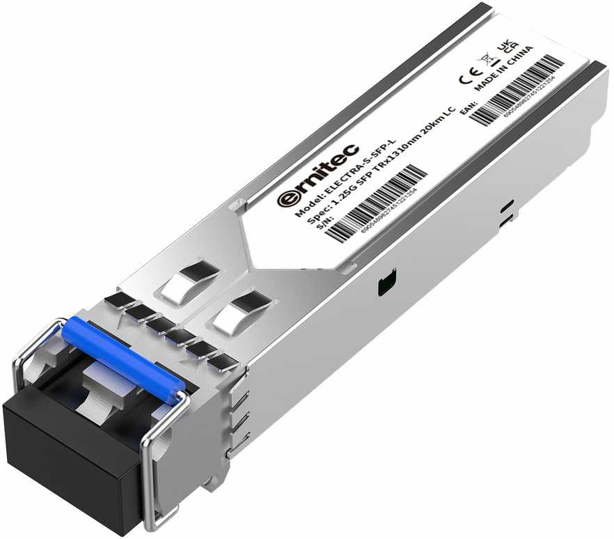Ernitec ELECTRA-S-SFP-L, Šviesolaidis, SFP, 9/125 µm, 10000 m, 1310 nm, Metalinis