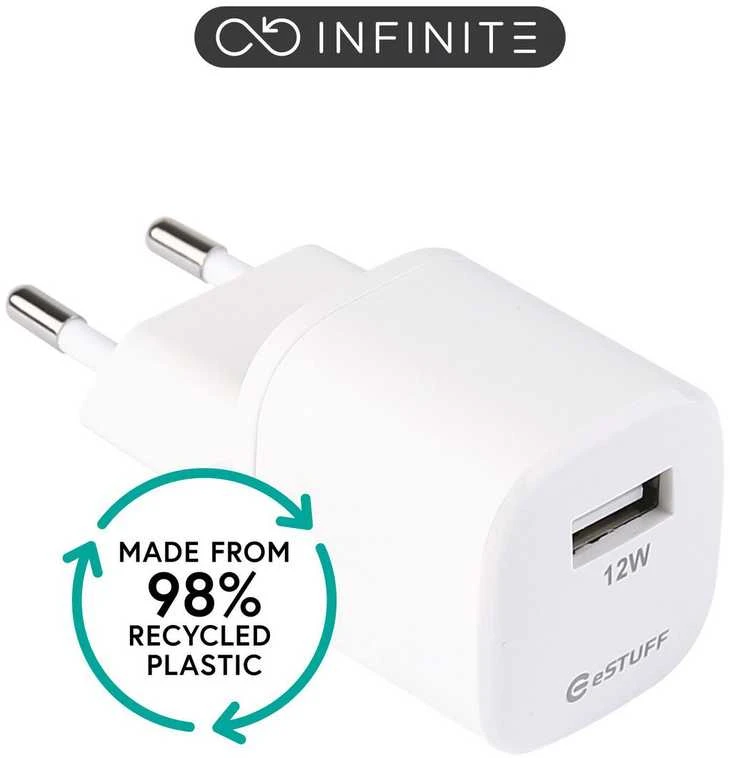 Įkroviklis eStuff INFINITE USB-A 1 12 W Baltas (ES637001)