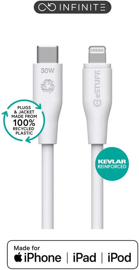 Kabelis USB eStuff Lightning - USB-C 3 m Baltas (ES602370)
