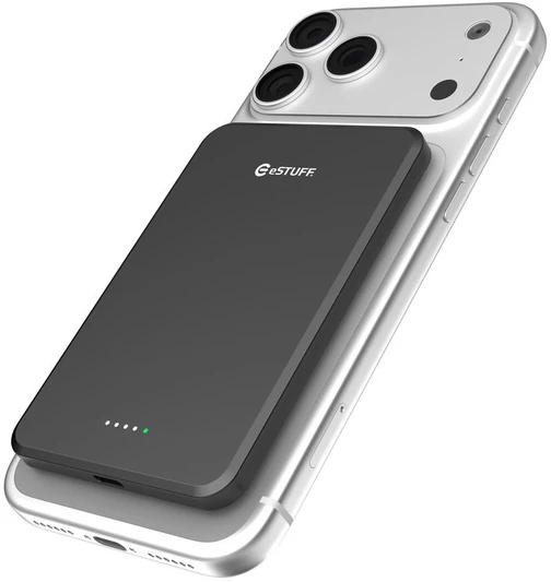 Powerbank eStuff eSTUFF ES641100 5000 mAh galios bankas belaidis įkrovimas Juodas