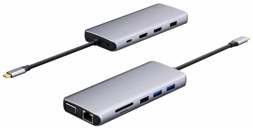 „eStuff USB-C 12in1“ stotis / replikatorius (ES623009)