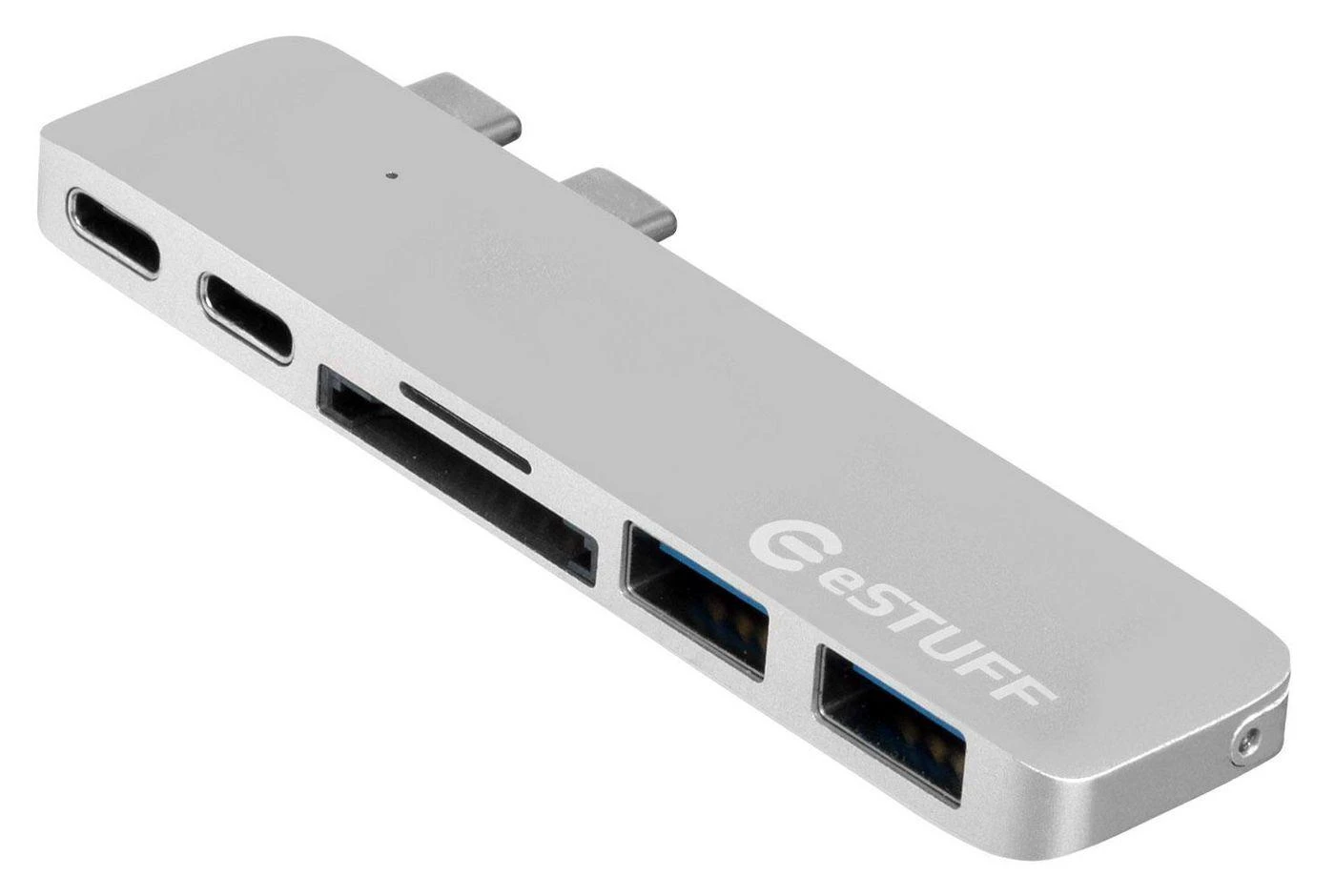 eStuff daugiaportis adapteris su USB-C jungtimis