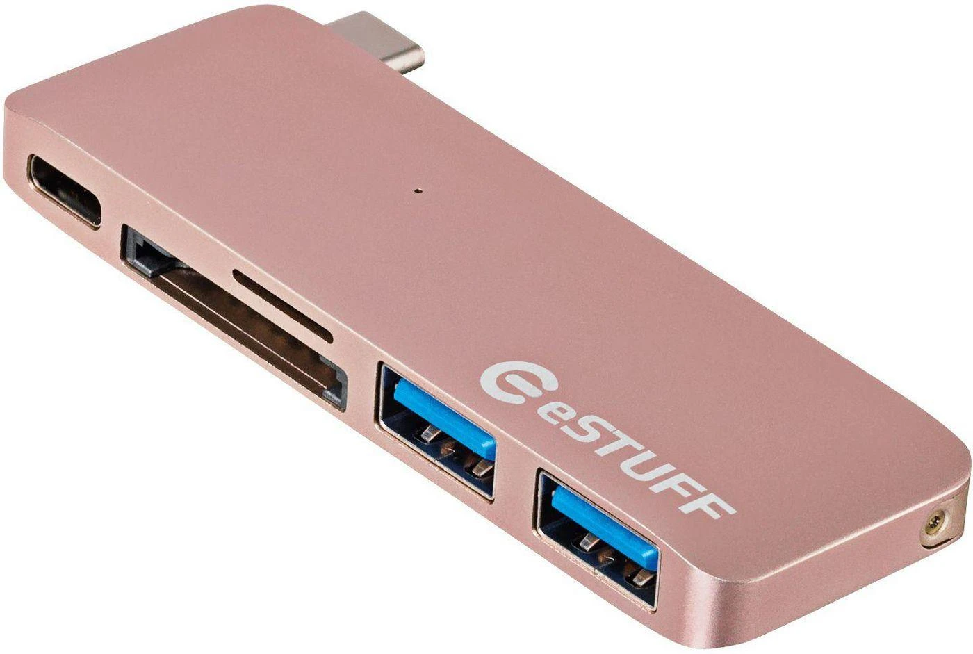 Rožinis daugiafunkcis USB-C adapteris su SD kortelių skaitytuvu