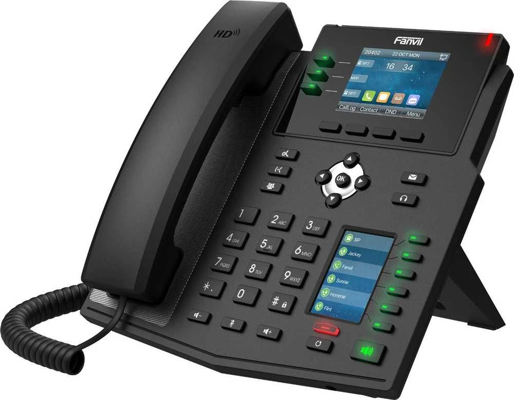 FNV Fanvil X4U IP telefonas Juoda 12 linijos LCD „Wi-Fi“