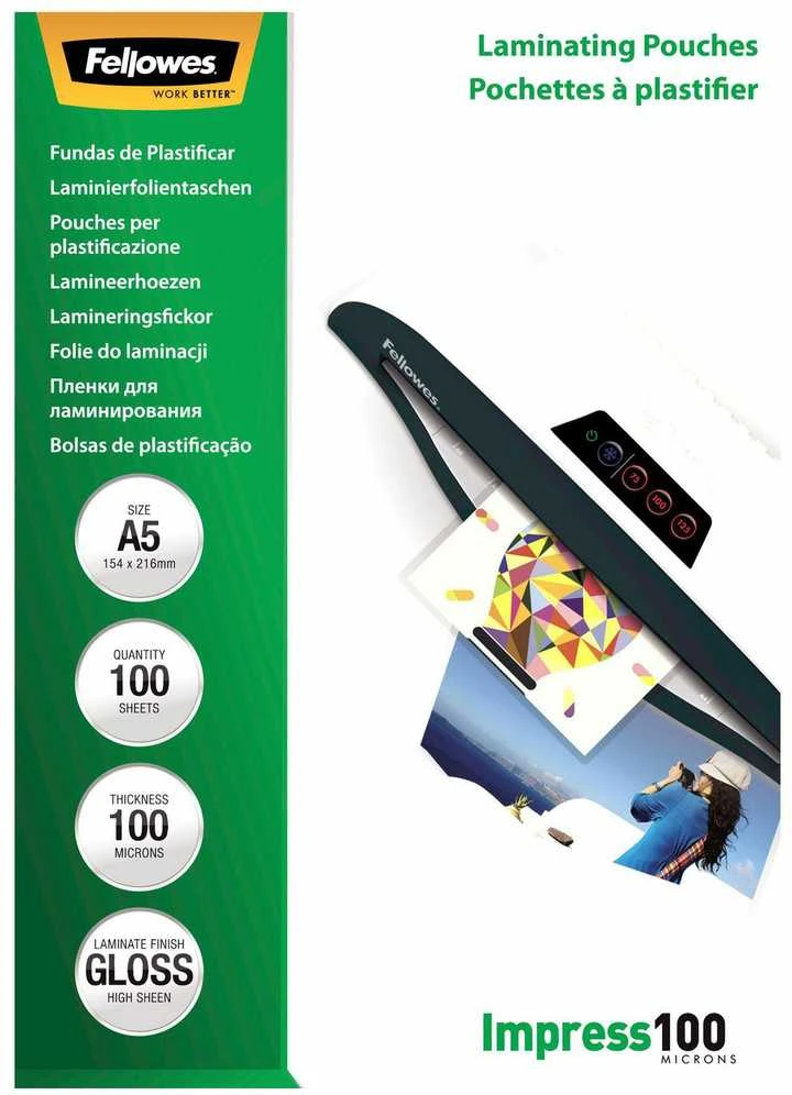 Fellowes A5 100 mikronų.