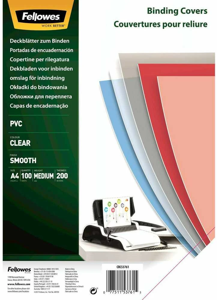 „Fellowes“ segtuvai A4 skaidraus PVC 200 mikronų