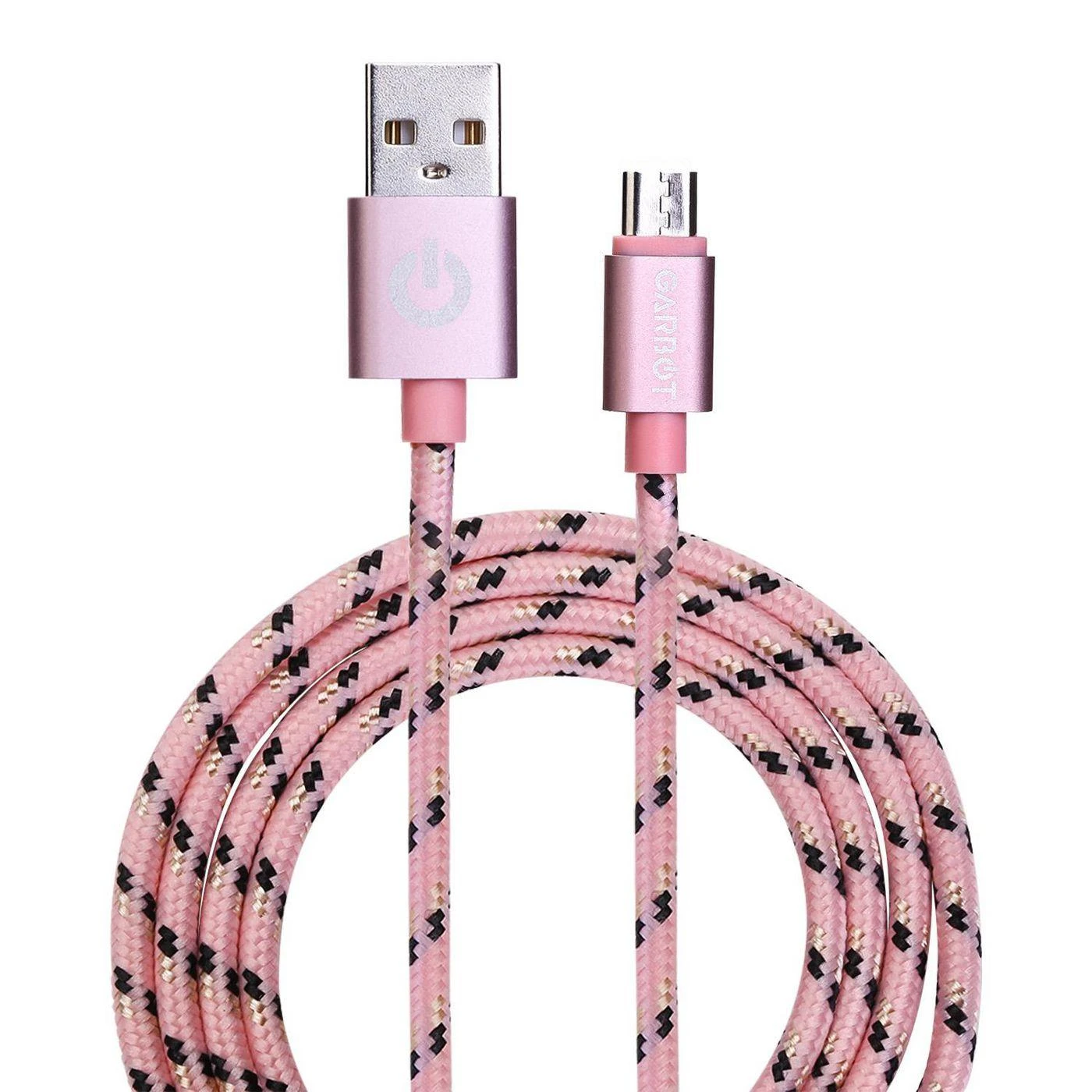 Kabelis USB Garbot USB-A - microUSB 1 m Rožinė (JAB-6824159)