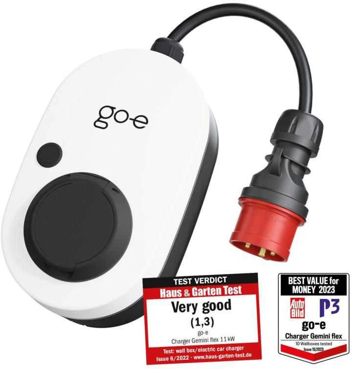 Go Echarger go-e įkroviklis Gemini flex Wallbox, 11kW, 16A CEE raudonas kištukas, baltas