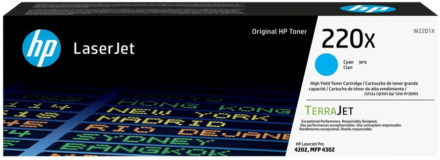 „Hewlett Packard“ (HP) HP 220X žalsvai mėlyna originali „LaserJet“ dažų kasetė