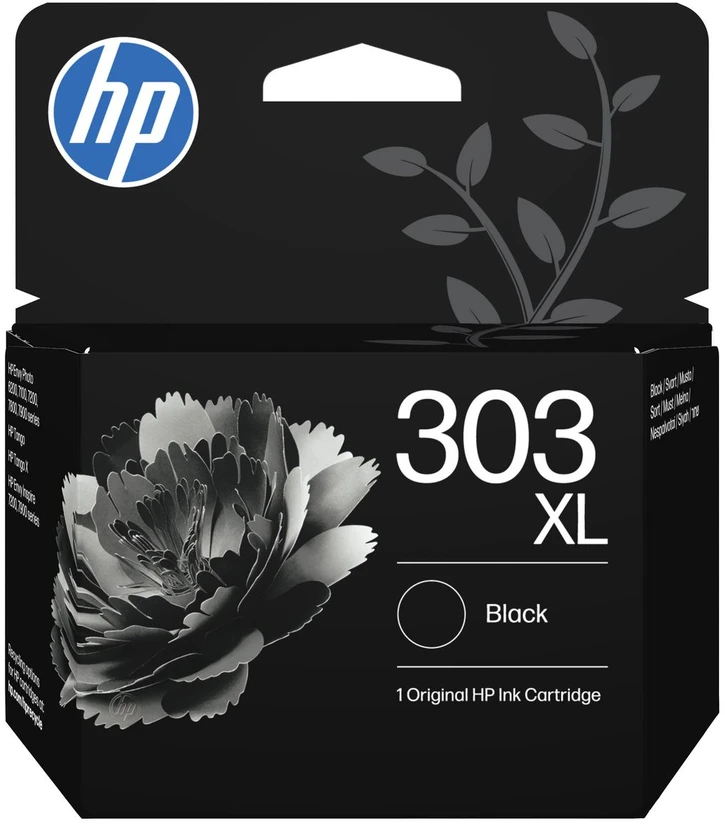 Hewlett Packard (HP) HP 303XL didelės talpos juodo rašalo kasetė, 600 puslapių, skirta HP ENVY Photo 6230, 7130, 7134, 7830 spausdintuvams