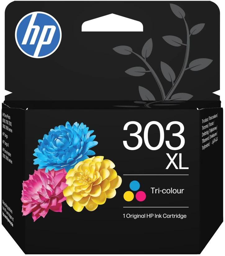 Hewlett Packard (HP) HP 303XL didelės talpos trijų spalvų originali rašalo kasetė (415 puslapių)