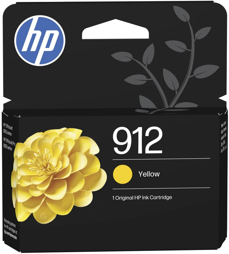 Hewlett Packard (HP) Hewlett-Packard kasečių rinkinys 912 (6ZC74AE), juoda, žydra, purpurinė, geltona kasetė