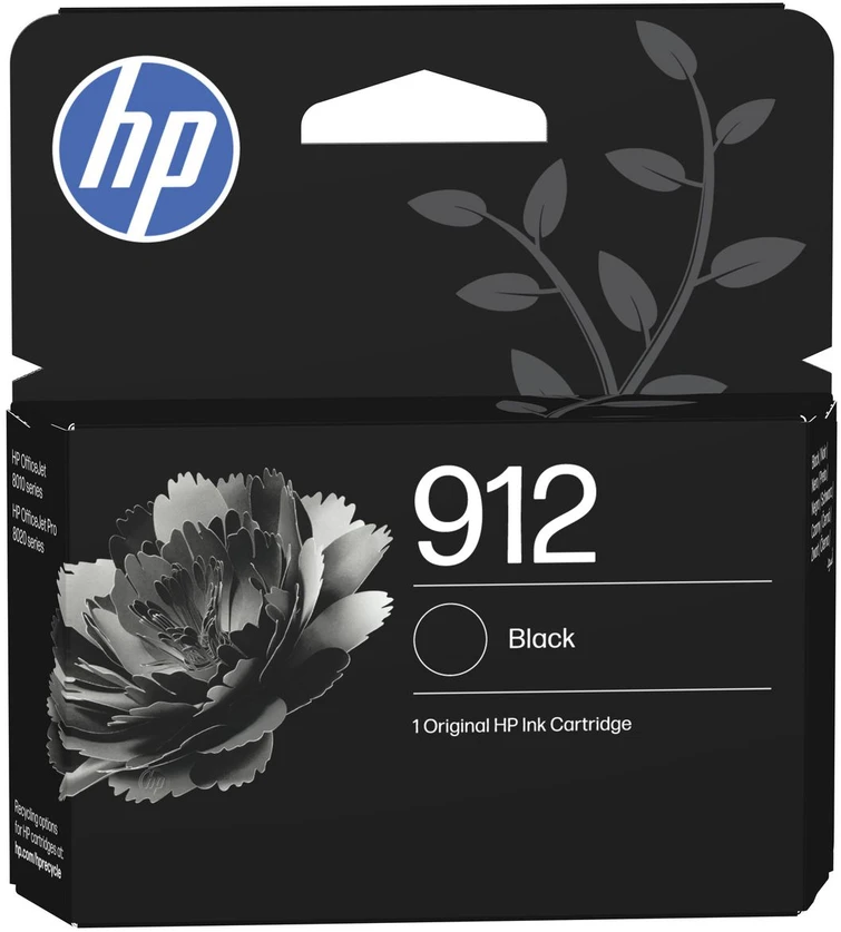 Hewlett Packard (HP) Hewlett-Packard kasečių rinkinys 912 (6ZC74AE), juoda, žydra, purpurinė, geltona kasetė