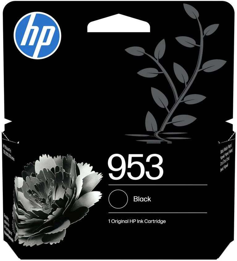 Hewlett Packard (HP) „HP 953 Combo“ 4 juodų / žydrų / rausvai raudonų / geltonų rašalo kasečių pakuotė, 900/630 puslapių, skirtos „Officejet Pro 8218“, 8710, 8720, 8740