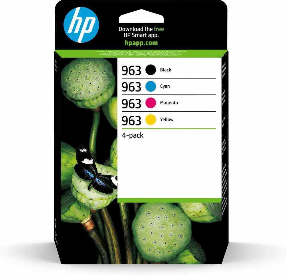 Hewlett Packard (HP) HP 963 4-pack (6ZC70AE) Rašalinių kasečių komplektas, BK/C/M/Y