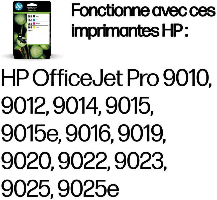 Hewlett Packard (HP) HP 963 4-pack (6ZC70AE) Rašalinių kasečių komplektas, BK/C/M/Y