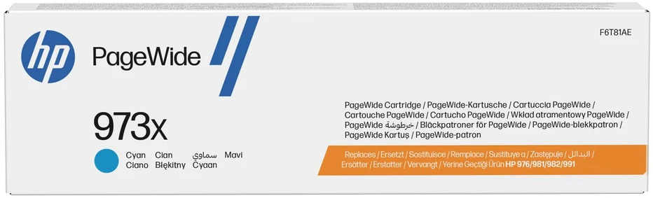 Hewlett Packard (HP) HP 973X didelės našumo žalsvai mėlyna originali kasetė plataus puslapio (7 000 puslapių)