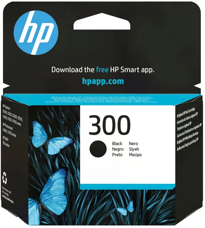 Hewlett Packard (HP) HP 300 Juodas rašalo kasetė su Vivera rašalu, 200 puslapių, skirta HP DeskJet D2560, F4280, F4500