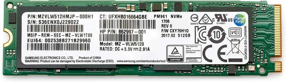 Hewlett Packard (HP) HP Dysk SSD 512GB PCIe NVME TLC SSD