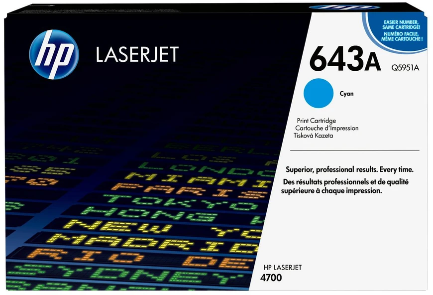 Hewlett Packard (HP) HP No.643A (Q5951A), žydra kasetė