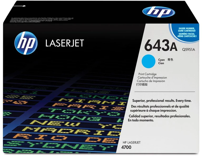 Hewlett Packard (HP) HP No.643A (Q5951A), žydra kasetė