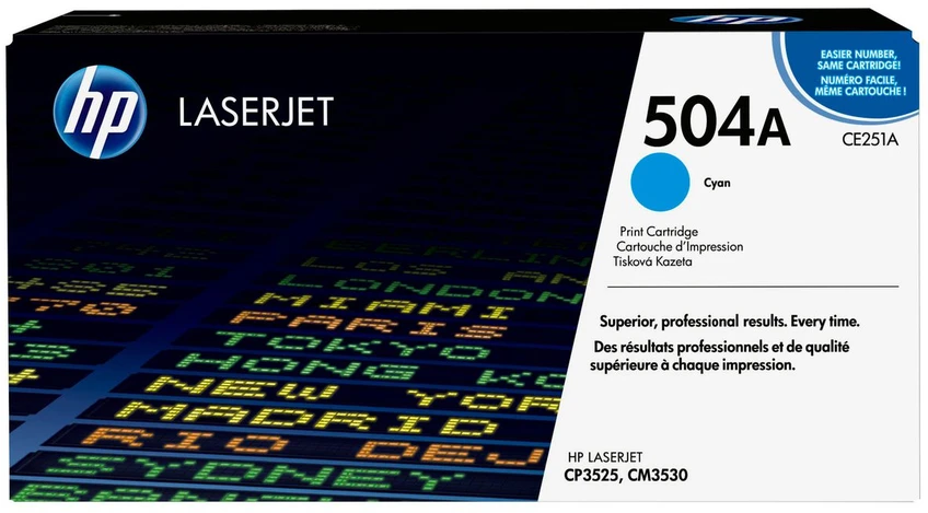 Hewlett Packard (HP) „HP Color LaserJet CP3525/CM3530“ žalsvai mėlynos spalvos spausdinimo kasetė (7 000 puslapių)