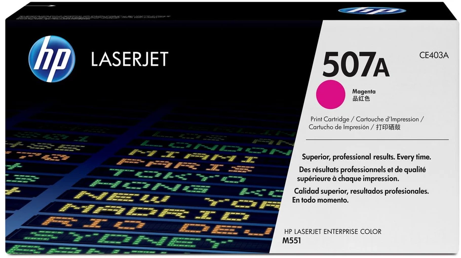Hewlett Packard (HP) HP 507A Magenta Toneris Cartridge, 6000 puslapių, skirta HP LaserJet Enterprise 500 color M551