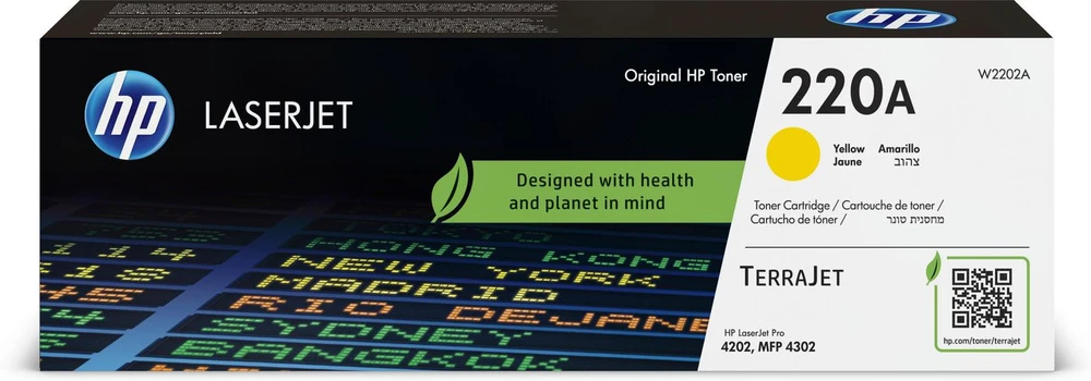Hewlett Packard (HP) HP 220A Geltona originali LaserJet dažų kasetė