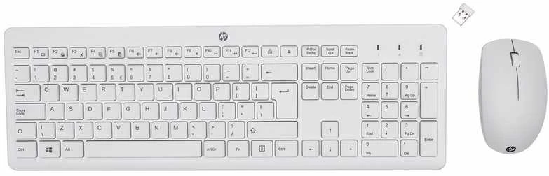 Hewlett Packard (HP) HP 230 Wireless Pelė Klaviatūra Combo - Baltas - US ENG