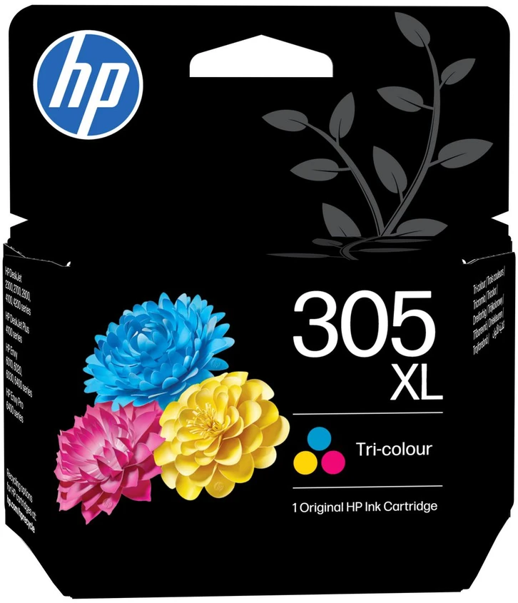 Hewlett Packard (HP) HP 305XL didelio našumo trijų spalvų rašalo kasetė, 200 puslapių, skirta HP DeskJet 2300, 2710, 2720, Plus 4100