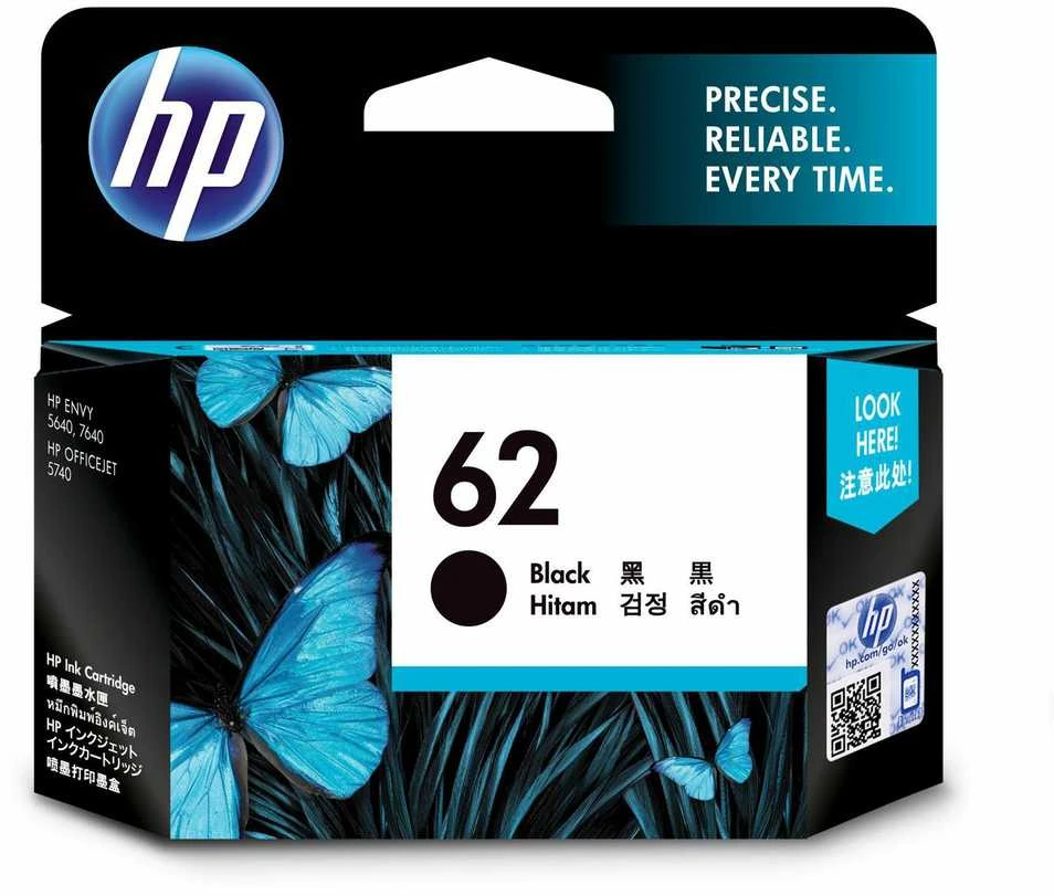Hewlett Packard (HP) HP 62 (C2P04AE) Rašalinė kasetė, Juoda