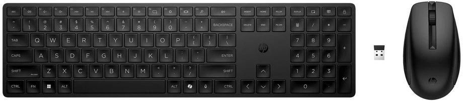 Klaviatūra Hewlett Packard (HP) HP 650 4R013AA DE išdėstymas, su pele, juoda