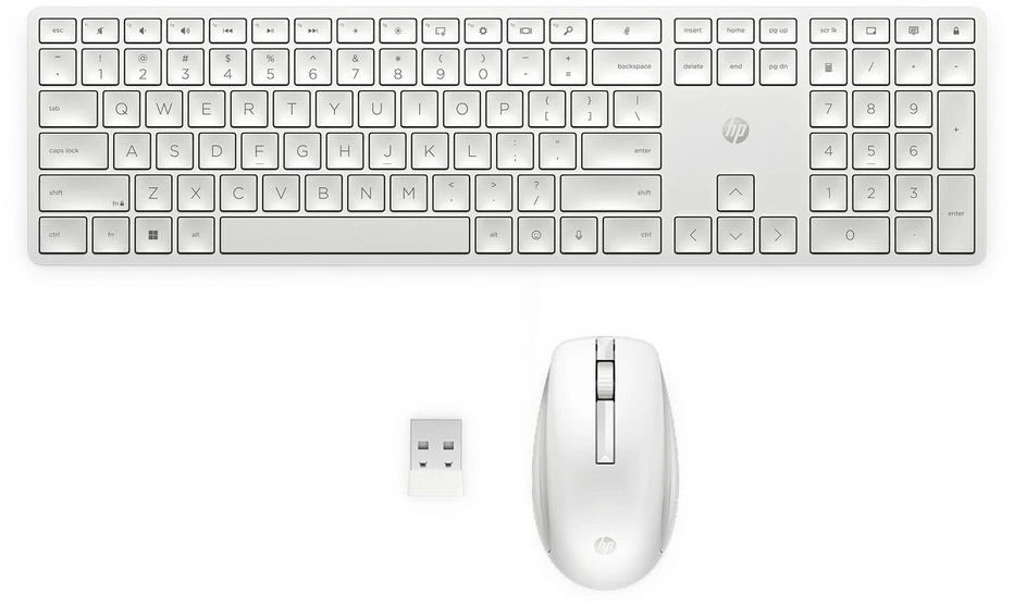Klaviatūra ir pelė HP 655 Wireless Baltas (860P8AA)