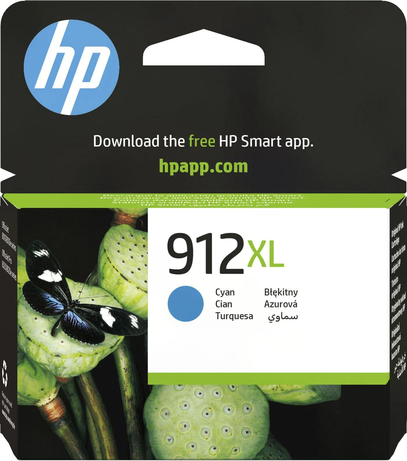 Hewlett Packard (HP) HP 912XL didelio našumo žalsvai mėlynas rašalas