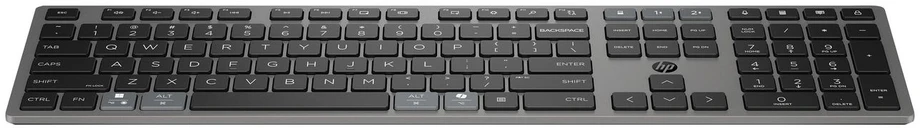 HP 720 Įkraunama belaidė klaviatūra, skirta įvairiems įrenginiams, pilno dydžio (100 %), belaidė, USB + „Bluetooth“, AZERTY, juoda