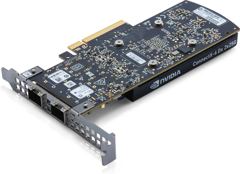 Šakotuvas HP NVIDIA Mellanox ConnectX-6 DX dviejų prievadų 10/25GbE SFP28 tinklo plokštė