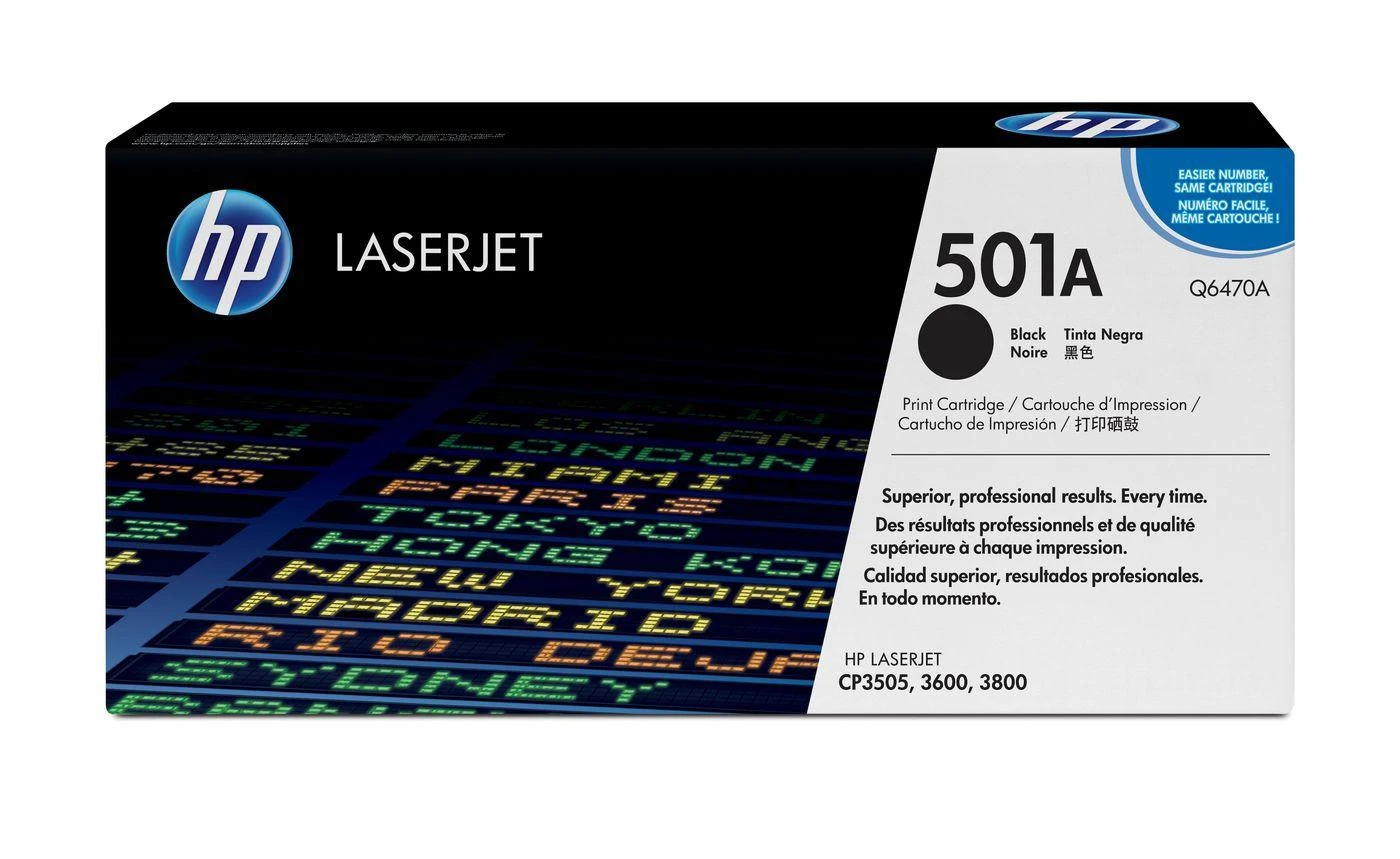 Hewlett Packard (HP) Toneris HP 501A Juodas originalas (Q6470- 67901)