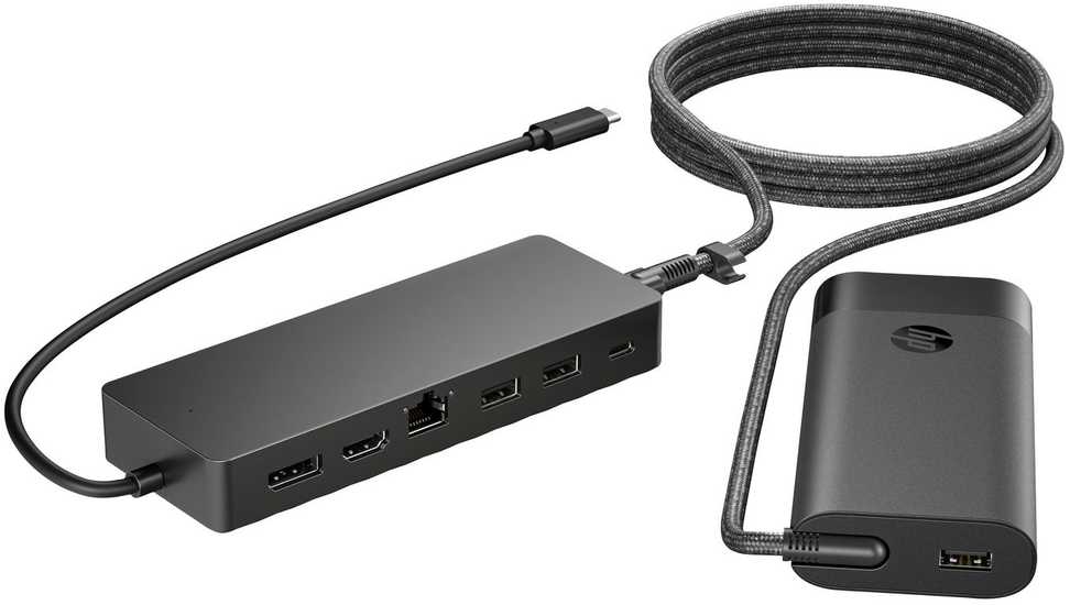 HUB USB HP Universal USB-C Hub and Nešiojamas kompiuteris Charger Combo