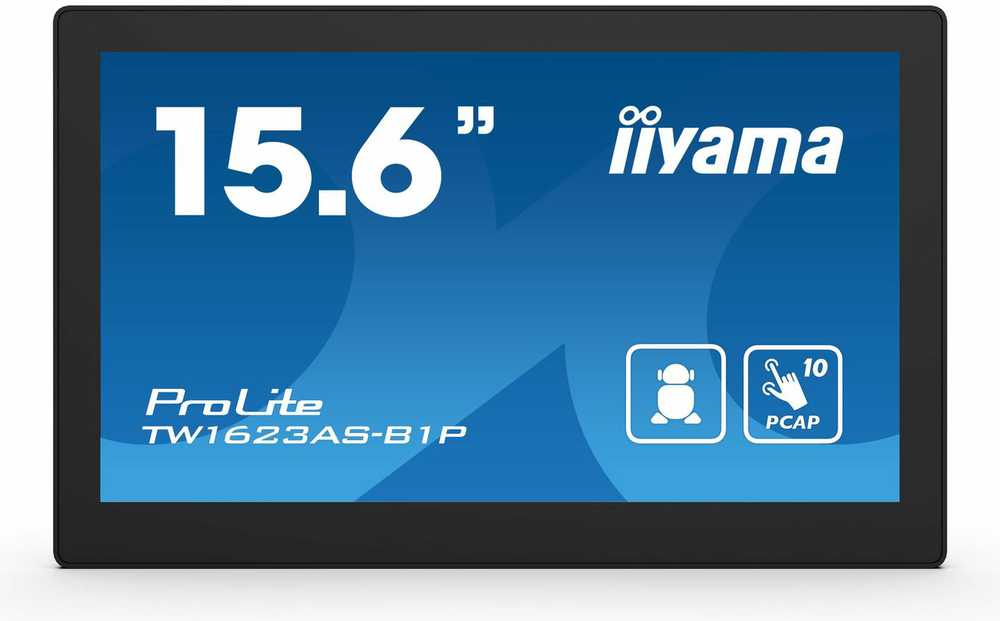 Monitorius IIYAMA TW1623AS-B1P 15,6 colių skydinis kompiuteris Rockchip RK3568 4GB 32GB su Android 13