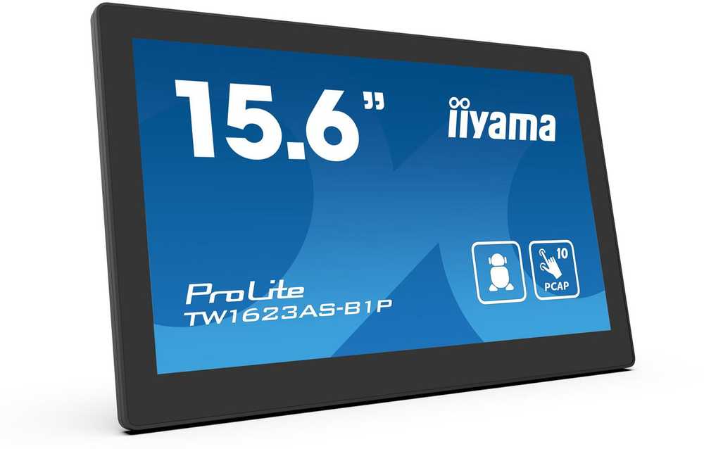 Monitorius IIYAMA TW1623AS-B1P 15,6 colių skydinis kompiuteris Rockchip RK3568 4GB 32GB su Android 13