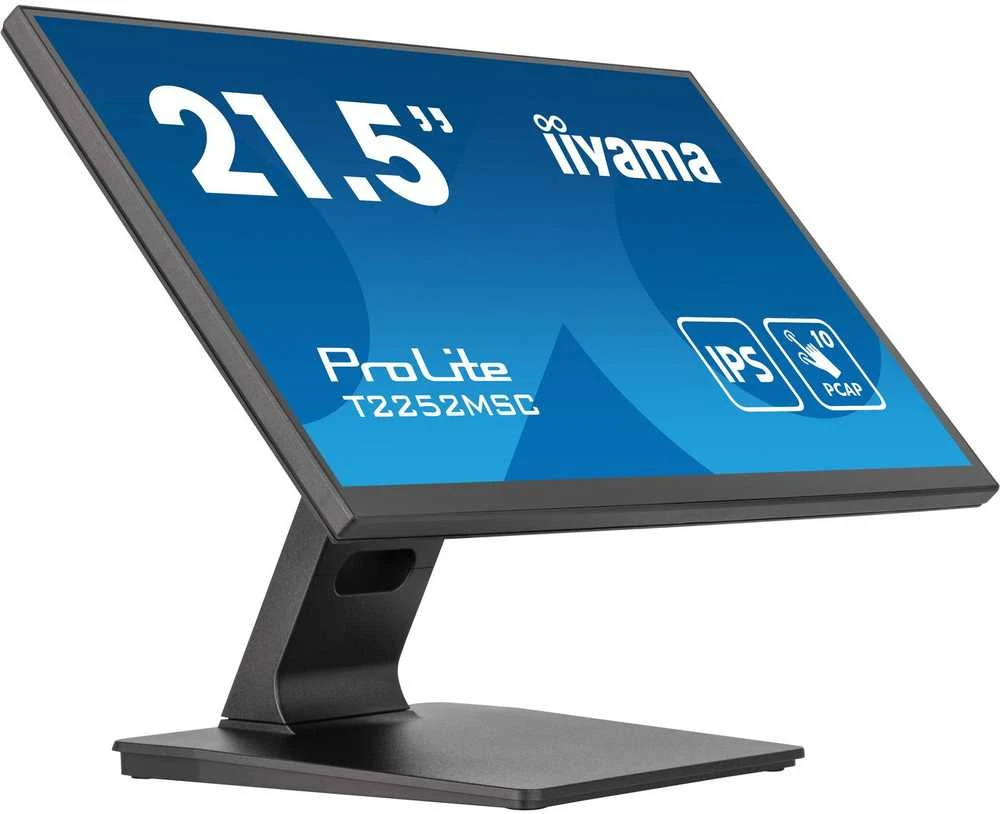 Iiyama 21,5 colių PCAP 10pt jutiklinio ekrano monitorius su IPS skydelio technologija, nuo krašto iki krašto stiklo ir pirštų atspaudų apsaugančia danga