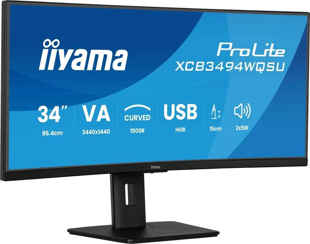 Monitorius iiyama ProLite XCB3494WQSU-B1 | 120Hz | UWQHD | 34'' | VA | 0,4 ms